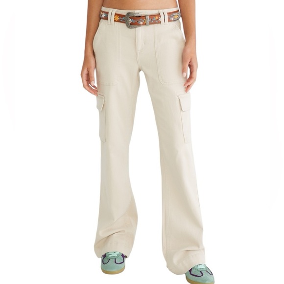 Aeropostale Denim - NWT Aeropostale Cargo Flare Mid Rise Twill Pants Womens SZ 00/25 Retro 90s Fit